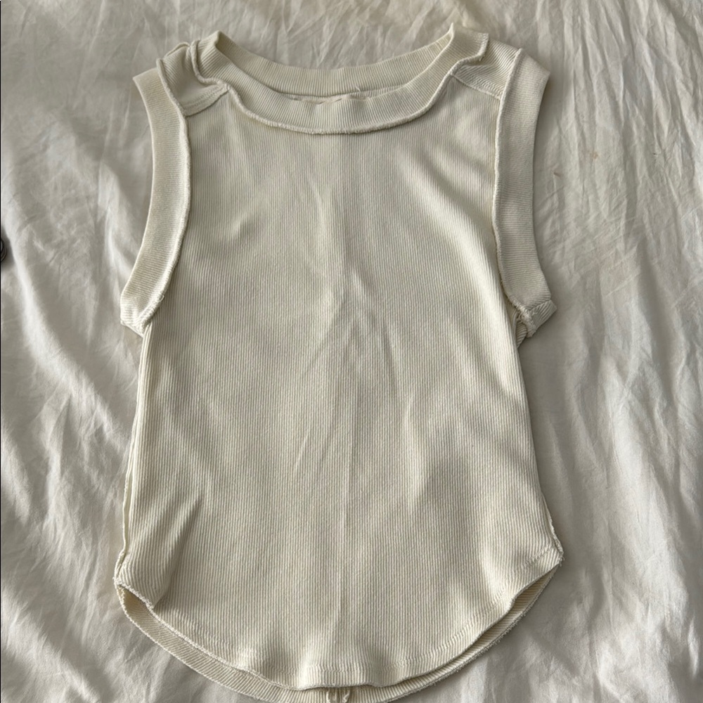 We The Free Ribbed Cream Tank